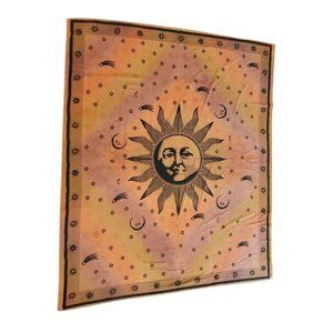 Earthbound Trading Co Sun Moon Wall Hanging Tapestry Stars Bohemian Gypsy Hippie